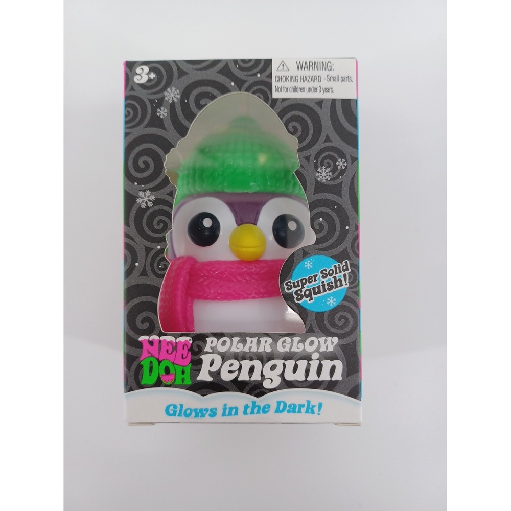 Needoh Squishmas Polar Glow Purple Penguin New In Box